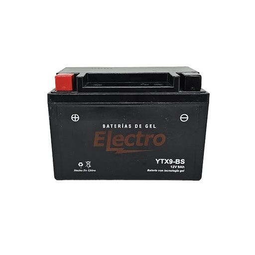 [YTX9BS_ELECTRO] BATERIA YTX9BS ELECTRO GEL DE 12 VOLTÍOS.